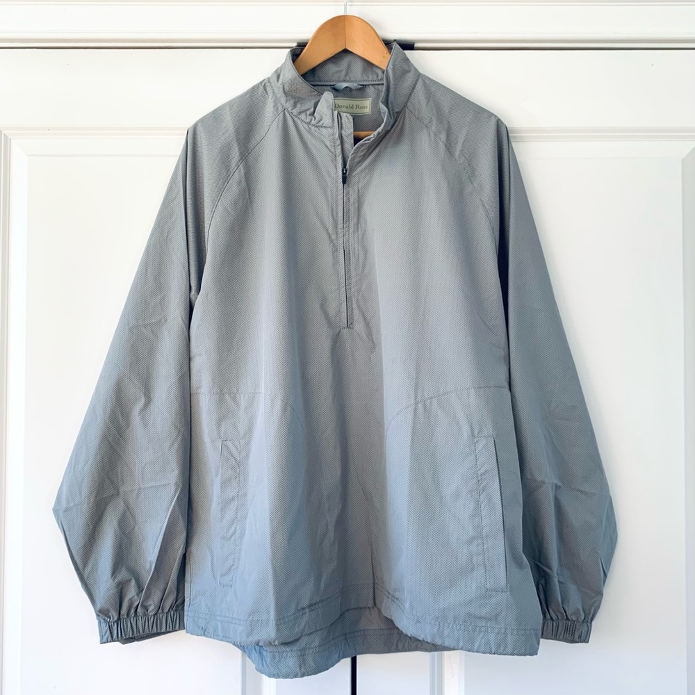Donald Ross Jacket Golf 1/4 Zip Windbreaker Pullover Lightweight Gray Size L